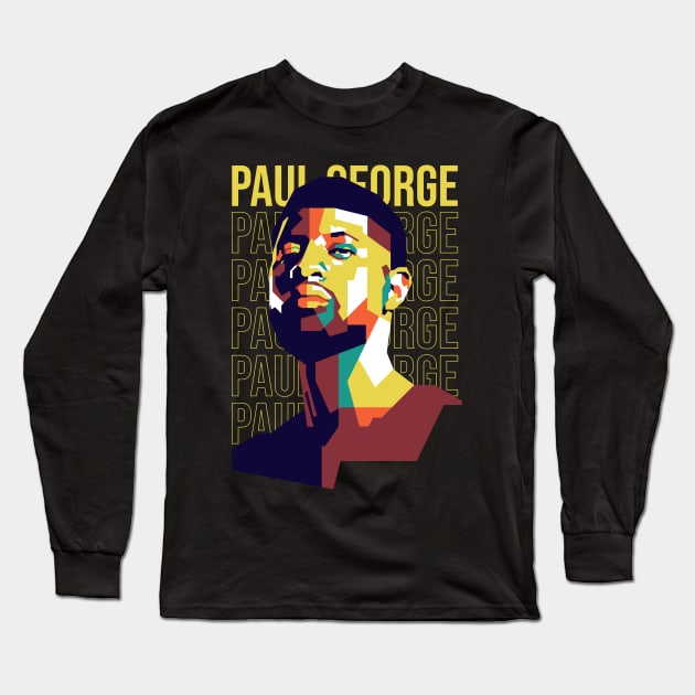 Paul George on WPAP Style Long Sleeve T-Shirt by pentaShop